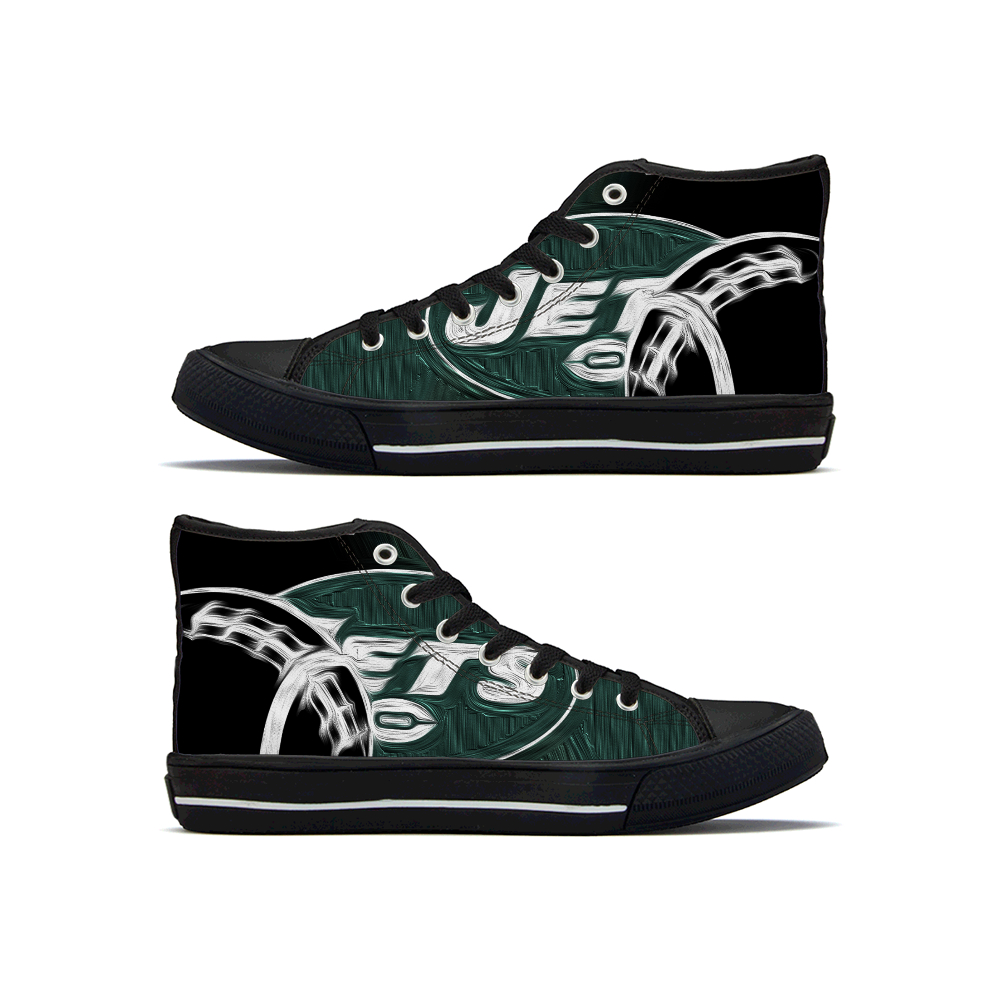 Men's New York Jets High Top Canvas Sneakers 002 Men's New York Jets High Top Canvas Sneakers 002